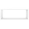 Estante Cubo Pared 4 Uds Contrachapado Blanco Brillo 60x15x23cm