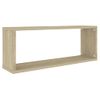 Estante Cubo Pared 6 Uds Contrachapado Roble Sonoma 60x15x23 Cm Marrón