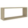 Estante Cubo Pared 4 Uds Contrachapado Roble Sonoma 60x15x23 Cm Marrón