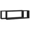 Estantes Cubo De Pared 2 Uds Contrachapado Negro 80x15x26,5 Cm