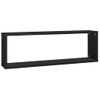 Estantes Cubo De Pared 2 Uds Contrachapado Negro 80x15x26,5 Cm