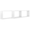 Estante Cubo Pared 2uds Contrachapado Blanco Brillo 100x15x30cm