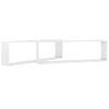 Estante Cubo Pared 2uds Contrachapado Blanco Brillo 100x15x30cm