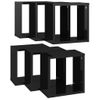 Estantes Cubos Pared 6 Uds Negro Brillante 26x15x26 Cm