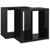 Estantes Cubos Pared 2 Uds Negro Brillante 26x15x26 Cm