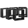 Estantes Cubos Pared 6 Uds Aglomerado Negro Brillante 30x15x30cm
