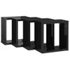 Estantes Cubos Pared 4 Uds Aglomerado Negro Brillante 30x15x30cm