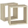 Estantes De Cubo De Pared 2 Uds Roble 30x15x30 Cm