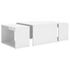 Set Mesas De Centro Apilables Madera Contrachapada 60x60x38 Cm Blanco