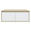 Mesa De Centro Madera Contrachapada Blanco Y Roble 80x80x31 Cm