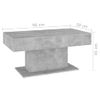 Mesa De Centro Madera Contrachapada Gris Hormigón 96x50x45 Cm