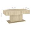 Mesa De Centro Madera Contrachapada Roble Sonoma 96x50x45 Cm Marrón