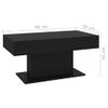 Mesa De Centro Madera Contrachapada Negro 96x50x45 Cm