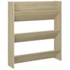 Zapatero De Pared Madera Contrachapada Roble Sonoma 80x18x90 Cm