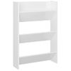 Zapatero De Pared 2 Uds Blanco Brillo Contrachapada 60x18x90 Cm