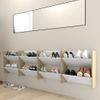 Zapateros De Pared 4uds Contrachapada Blanco Y Roble 60x18x60cm Beige