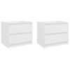 Mesitas De Noche 2 Uds Madera Contrachapada Blanco 50x39x43,5cm