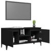 Mueble De Tv Con Patas De Metal Negro 103,5x35x50 Cm