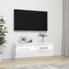 Mueble De Tv Con Luces Led Blanco Brillante 100x35x40 Cm