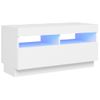 Mueble Para Tv Con Luces Led Blanco 80x35x40 Cm