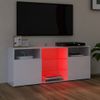 Mueble De Tv Con Luces Led Blanco Brillante 120x30x50 Cm