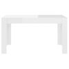 Mesa De Comedor Madera Ingeniería Blanco Brillo 140x74,5x76 Cm