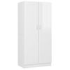 Armario Madera Contrachapada Blanco Brillante 82,5x51,5x180 Cm