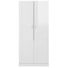 Armario Madera Contrachapada Blanco Brillante 82,5x51,5x180 Cm