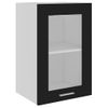 Armario Colgante Cristal Madera Contrachapada Negro 40x31x60 Cm