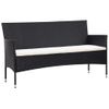 Set Muebles De Jardín Y Cojines 5 Piezas Ratán Sintético Negro