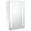 Armario De Baño Con Espejo Led Blanco Brillante 50x13x70 Cm