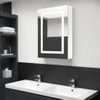 Armario De Baño Con Espejo Led Blanco Brillante 50x13x70 Cm