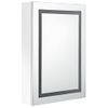 Armario De Baño Con Espejo Led Blanco Brillante 50x13x70 Cm