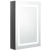 Armario De Baño Con Espejo Led Gris Brillante 50x13x70 Cm