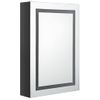 Armario De Baño Con Espejo Led Negro Brillante 50x13x70 Cm