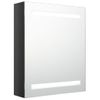 Armario De Baño Con Espejo Led Negro Brillante 50x14x60 Cm