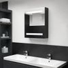 Armario De Baño Con Espejo Negro 50x14x60 Cm