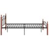 Estructura De Cama Metal Y Madera Maciza De Roble 120x200 Cm Negro