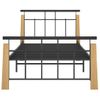 Estructura De Cama Metal Y Madera Maciza De Roble 90x200 Cm Negro