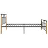 Estructura De Cama Metal Y Madera Maciza De Roble 90x200 Cm Negro