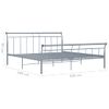 Estructura De Cama De Metal Gris 200x200 Cm