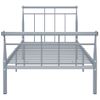 Estructura De Cama De Metal Gris 100x200 Cm