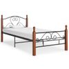 Estructura De Cama De Metal Negro 90x200 Cm