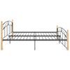 Estructura De Cama Metal Y Madera Maciza De Roble 200x200 Cm Negro