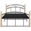 Estructura De Cama Metal Y Madera Maciza De Roble 120x200 Cm Negro