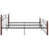 Estructura De Cama Metal Y Madera Maciza De Roble 200x200 Cm Negro