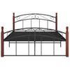 Estructura De Cama Metal Y Madera Maciza De Roble 140x200 Cm Negro