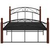 Estructura De Cama Metal Y Madera Maciza De Roble 120x200 Cm Negro