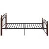 Estructura De Cama Metal Y Madera Maciza De Roble 120x200 Cm Negro