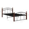 Estructura De Cama Metal Y Madera Maciza De Roble 120x200 Cm Negro